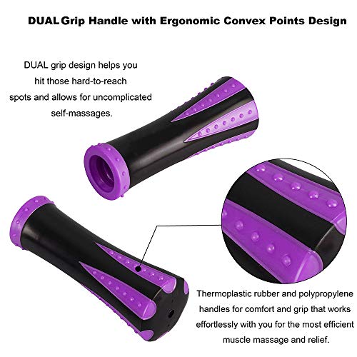 YANSYI Professional 9-Roller Deep Tissue Massage Stick - Portable Muscle Recovery Roller for Athletes, Relieves Post-Workout Soreness & Leg/Back Pain - Portable Physio Tool (Purple) - color: Purple