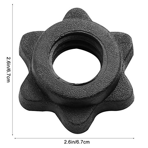 ANLEMIN 6 PCS Vinyl Spinlock Collars for 1" Standard Barbells Bars Sports Anti-Slip Spin-Lock Collar Nut Dumbbell Screw Clamps for Dumbell Weight Lifting Fitness Training