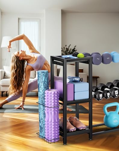 FHXZH Dumbbell Rack Stand Only - Adjustable Weight Rack for Home Gym, Heavy-Duty Weight Stand for Dumbbells Kettlebells - color: Black