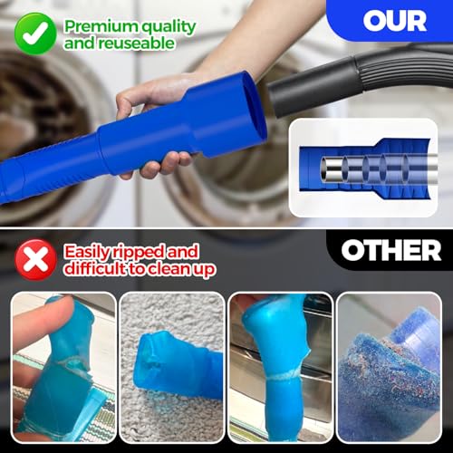 Holikme Dryer Vent Cleaner Kit 2Pack - Lint Vacuum Attachment & Brush | Deep Blue Dryer Vent Vacuum Hose Attachment & Brush Reach Deep Traps - Remove Hidden Lint, Speed Drying & Reduce Fire Risk - color: Dark Blue