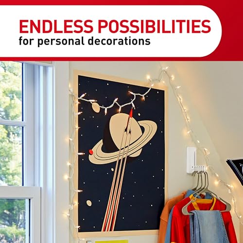 Command Round Cord Clips, Damage-Free Hanging Cable Clips, No Tools Wall Clips for Hanging Electrical Cables of Christmas Decorations, 13 Clear Cord Clips and 16 Command Strips - size: 13 Clips, 16 Strips