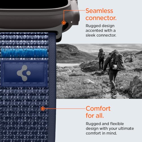 Spigen for Apple Watch Band, Compatible with Ultra 3/2/1 49mm, Series 11/10 46mm, 9/8/7 45mm, SE3/SE2/SE/6/5/4 44mm, 3/2/1 42mm - color: Active Navy Blue