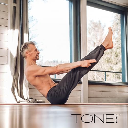 TONE Fitness Hanging Yoga Mat, Pilates Mat, Exercise Mat for Home Workouts with Carry Strap | V Pattern | Multiple Colors - color: Purple