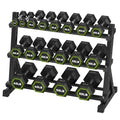 HANDBODE Rubber Coated Hex Dumbbell Set with Rack, 300-840 lb | Fixed Weights Sets with Heavy Duty Storage Stand, Multiple Weight Options Home Gym Equipment for Strength Training - style: 480 lb Set (5-55 lb) with Rack