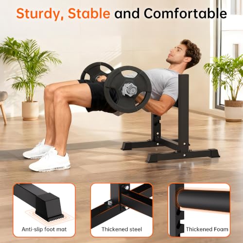 Bulgarian Split Squat Stand, 6-Level Adjustable Single Leg Squat Roller with 350 LBS Capacity, Thick Padding, Lower Body Specialty Machine for Home Gym, Leg Training, Black