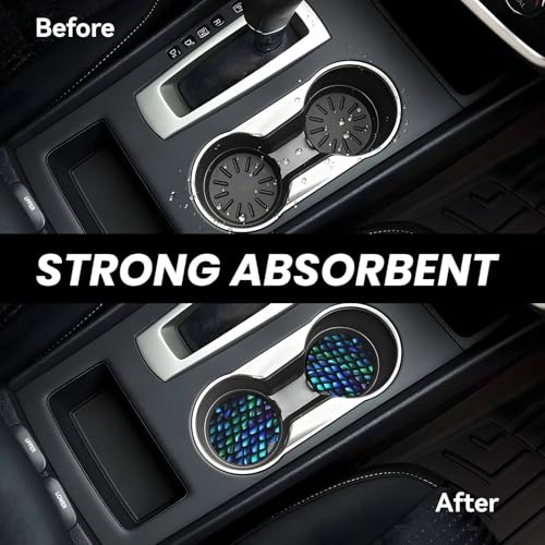 Dragon Scales Car Coasters for Cup Holders, 2 Pack Absorbent Ceramic Drink Cup Coaster for Women Men, Auto Interior Accessories - color: T2