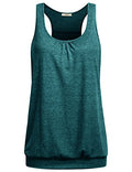 Miusey Womens Sleeveless Round Neck Loose Fit Racerback Yoga Tank Top - color: Green, size: Small