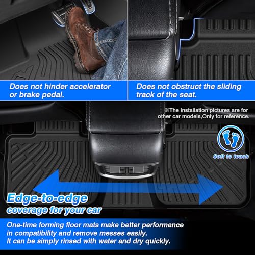 Cartist Floor Mats Fit for Jeep Compass 2017-2024 2025, All Weather Floor Mats for Compass Accessories, Front & 2nd Row TPE Waterproof - size: 2)Jeep Compass【2017-2025】