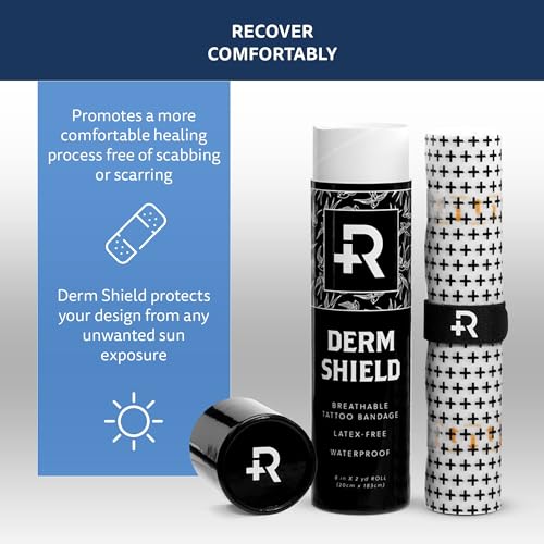 Recovery Aftercare Derm Shield Tattoo Cover Up Patch - Latex-Free & Waterproof Tattoo Aftercare Bandage - Transparent Matte Film - Breathable & Flexible - Promotes Healing & Skin Renewal (6" x 2 yd) - size: 6" x 2 Yard Roll
