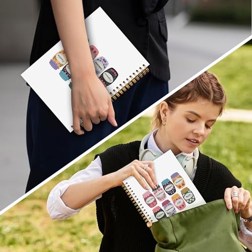 OJMFHEGEE Physical Therapy Gifts Spiral Notebook 5.5x8.3 in, Groovy Retro Floral Workout Fitness Tracker Hardcover Notebook Journal for Women Therapist, Fitness Gifts - color: Physical Therapy