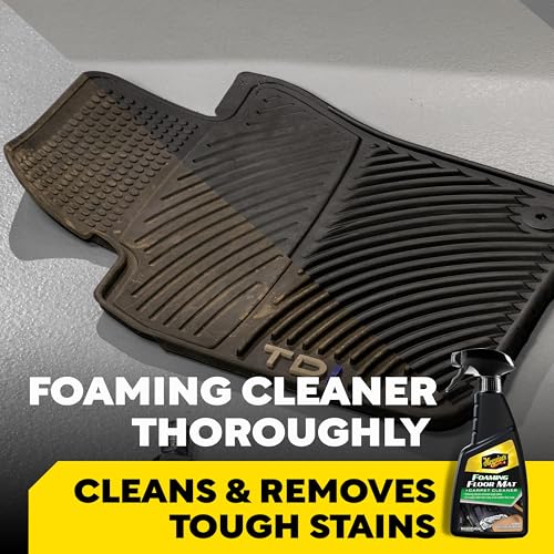 Meguiar's Foaming Floormat & Carpet Cleaner – Fabric, Floor Mat, All Weather Floor Mat & Carpet Cleaner Spray in One Product – Quickly and Effectively Remove Tough Stains, Dirt, and Grime, 16 oz