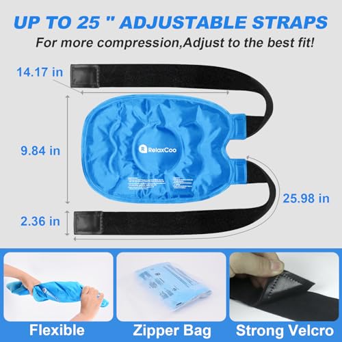 RelaxCoo Ice Pack for Knee Pain Relief, Reusable Gel Ice Wrap for Leg Injuries, Swelling, Knee Replacement Surgery, Cold Compress Therapy for Arthritis, Meniscus Tear and ACL Blue - style: 1 Pack