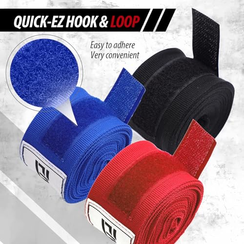 Boxing Hand Wraps Inner Gloves for Men Women(180 Inch) | Elasticated Thumb Loop Bandages, Wrist Wrap Protection, Muay Thai MMA Kickboxing Martial Arts, Punching Bag Training - color: Blue