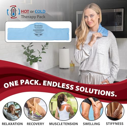 Reusable Hot & Cold Therapy Pack for Knee, Back & Shoulder Pain, Cervical | Flexible reusable therapy pack delivers soothing hot or cold therapy to help relieve pain, swelling, and muscle soreness. - size: Cervical - 6 x 20 Inch