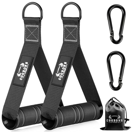 Heavy Duty Exercise Handles, Gym Cable Handles for Cable Machine Attachments, D Handle Cable Attachments, Handles for Resistance Bands, Workout Accessories, Fitness Equipment for Home Gym - color: Black Grey