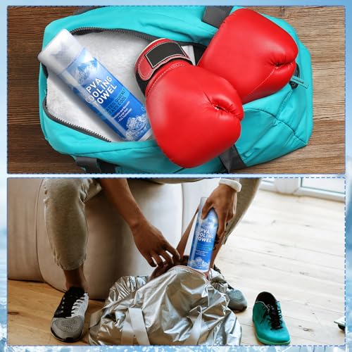Peryiter 3 Packs PVA Cooling Towel Reusable Instant Cooling Neck Towel Breathable Soft Long Lasting Ice Sports Supplies for Running Hiking Swimming Golf(Blue, Light Blue, Gray) - color: Blue, Light Blue, Gray