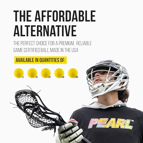 PEARL X Greaseless Lacrosse Balls by Guardian Innovations - Official Ball of NCAA Championships - Meets NOCSAE Standards and SEI/NCAA Certified - color: Yellow, size: 100 Pack