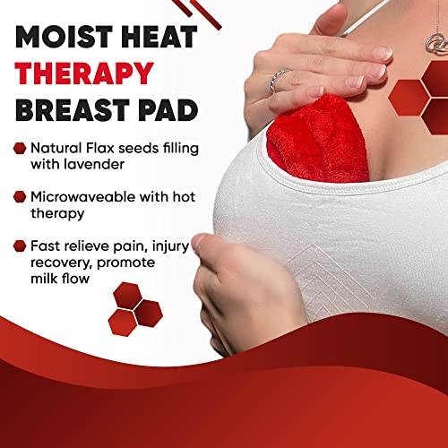 Capibaras Organic Flax Seed and Lavender Microwavable Breastfeeding Pads- Hot and Cold Breast Therapy for Mastitis,Engorgement & Breastfeeding Pain Relief.