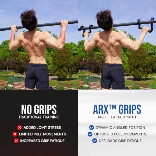 KENSUI Arx Grips - Wide Grip Pull Up Attachment, 800 lb Tested Capacity | Dynamic 5° to 35° angle gives multiple pulling positions for rows, pulldowns, shrugs and back training