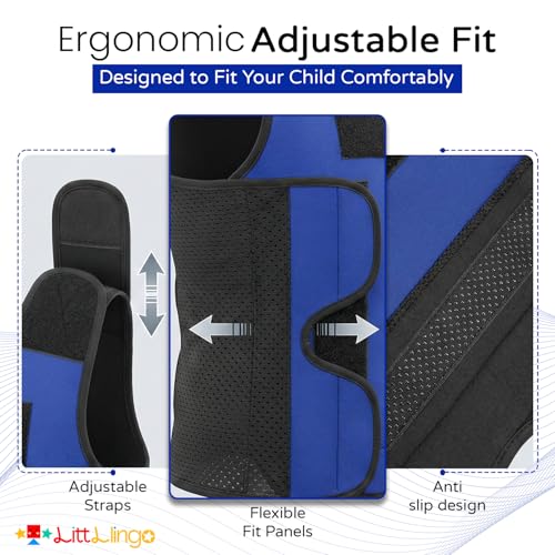 Weighted Vest for kids with Adjustable Weights, Compression Vest for Kids & Toddlers, Removable Metal Beads, Breathable Mesh and 6 Pockets - size: Small