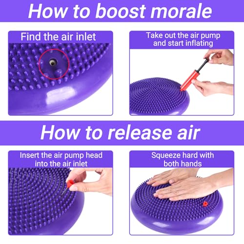 Dog Balance Disc 14", Dog Balance Equipment with Cushion and Pump, Pet Training Platform for Pet Rehabilitation Training, Strength Train Stability, Suitable for Small and Medium-Sized Pets - color: Purple