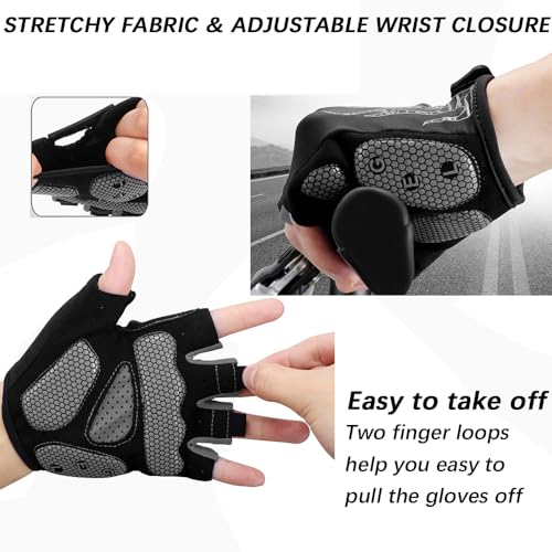 MOREOK Cycling Gloves Bike Bicycle Gloves, Half Finger 5MM Gel Anti-Slip | Biking Gloves for Men Women Gym workout exercise Motorcycle Hiking Rowing Outdoor Sports - color: Gray, size: Small