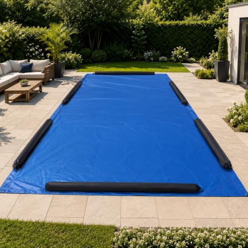 6 Pcs 8 Ft Pool Safety Covers Winter Weights Tube, 600D Oxford Pool Cover Weights Sand Bag with Drawstring, Inground Pools Side Weights Tubes for Winter Covers Protection Supplies