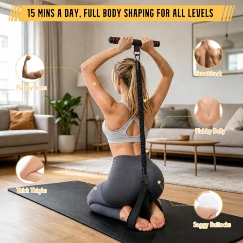 Pedal Resistance Band with Handle, 3-Level 30/40/50 Lbs Exercise Band Set with Foot Straps & Storage Bag, Portable Home Gym Equipment for Yoga Strength Training Full Body Workout - color: black