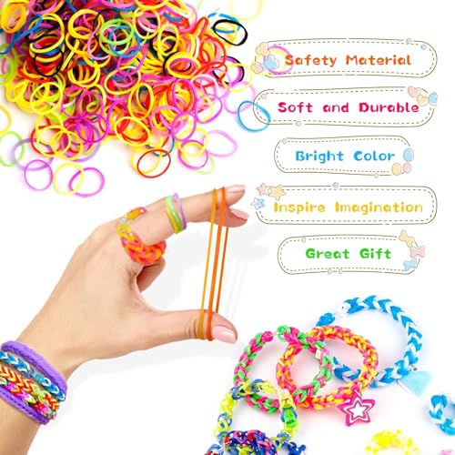 Loom Rubber Band Bracelet Kit, 3000+ 30-Color, Storage Case, Ages 8+ | Latex-free non-toxic, soft & durable, clear organizer, charms & fruit beads, fine motor skills, party favors, beginner friend - color: 3000 Pcs