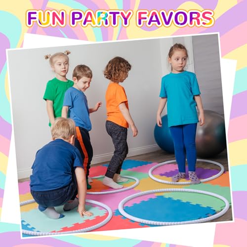 Shappy 6 Pcs Exercise Hoop Detachable Adjustable Plastic Toy Playground Toys Colored Hoop Circles for Teens Games Gymnastics Dog Agility Equipment Party Decor - color: White, size: 20 Inch