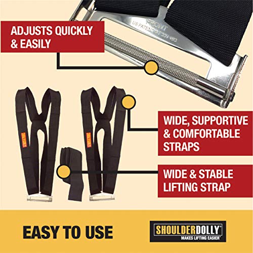 Shoulder Dolly Moving Straps - Lifting Strap for 2 Movers - Move,Lift,Carry,and Secure Furniture,Appliances,Heavy,Bulky Objects Safely,Efficiently,More Easily Like The Pros - LD1000,(Pack of 8) - size: 8 Pack