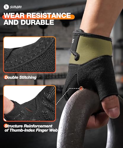 SIMARI Breathable Workout Gloves with Cushion Pad/Grip/Reduce Calluses, Weight Lifting Gloves for Gym Exercise, Cycling, Weightlifting Training, Fitness, Pilates, Kayaking, Gift for Men & Women - color: 4-Green, size: X-Small