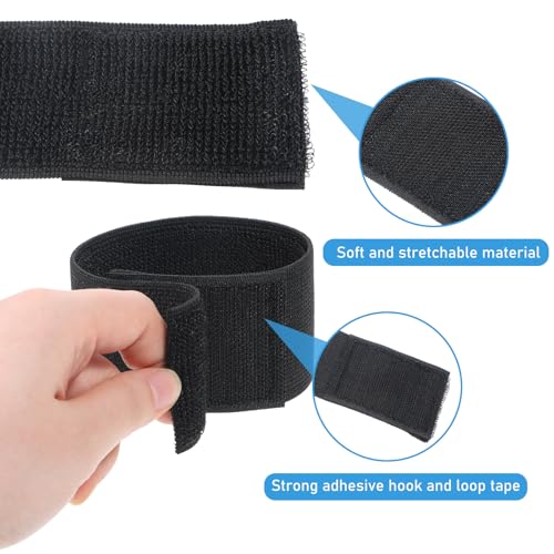 Black Boot Straps, 2 PCS Elastic Polyester Ankle Straps for Cowboy Boots Adjustable Boots Bands Self-adhesive Trousers Blouses Elastic Strap Band with Hook and Loop for Hiking Fishing Hunting - style: solid color