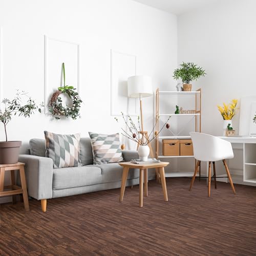 Sorbus 80 Sq. Ft. Wood Grain Floor Tiles Foam Mat EVA Interlocking Mats Tile 3/8-Inch Thick Flooring Wood Puzzle Exercise Mats w/Borders - Home Playroom Basement, Apartment, Trade Show, Baby, Dance - color: Brown, size: 20 Pack