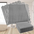 12Pack 12" x 12", Interlocking Rubber Floor Tiles Soft PVC Non-Slip Tile Splicing Shower Mat Outdoor Cushion Mat for Bathroom, Deck, Drain, Pool, Patio, Balcony, Kennel Grey