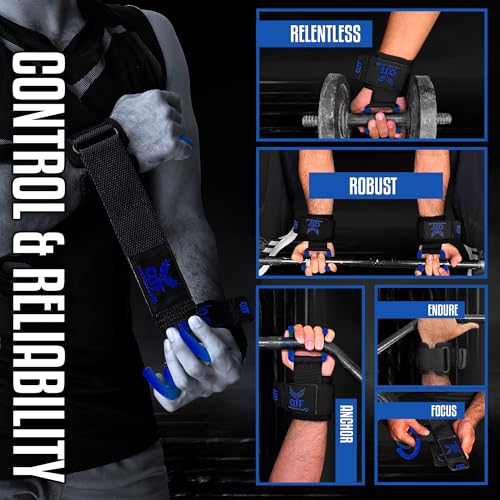 Weight Lifting Hooks Lifting Heavy Duty Deadlift Wrist Straps Men and Women Pull Ups Powerlifting and Gym Workouts grips - color: Blue-Barber, size: Barber-Hooks
