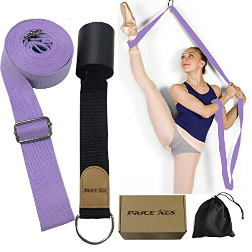 Door Flexibility & Stretching Leg Strap - Great for Ballet Cheer Dance Gymnastics or ANY Sport Leg Stretcher Door Flexibility Trainer Premium stretching equipment - color: Light purple