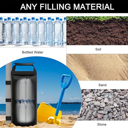 Canopy Weights Sand Bags for Weight Windproof Pop up Canopy Tent -(No Sand)-4 Pack-120LBS - color: Dark Black