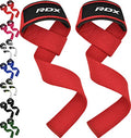 RDX Lifting Straps for Weightlifting –100% Cotton Heavy Duty Gym Wrist Strap with 5MM Neoprene Padding, 60CM Anti-Slip Hand Grip Wraps for Deadlifts Powerlifting Workouts Strength Training, Men Women - color: Red
