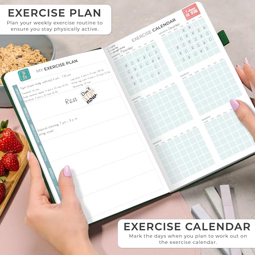 Clever Fox Weekly Meal Planner - Weekly & Daily Meal Prep Journal with Shopping and Grocery Lists for Menu Planning, Healthy Diet & Weight Loss Tracking, Lasts 1 Year, Undated, A5 - Forest Green - color: Forest Green