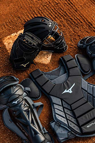 Mizuno Adult Samurai Baseball Shin Guards - color: Black/Royal, size: 16.5"