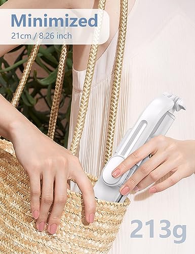45'' Selfie Stick with Light, Travel Tripod Essentials with Wireless Remote | Portable Cell Phone Tripod Stand, Beach Cruise Ship Essentials for family, Compatible with 4-7.2" All Smartphone - color: White - 45" Standard Height