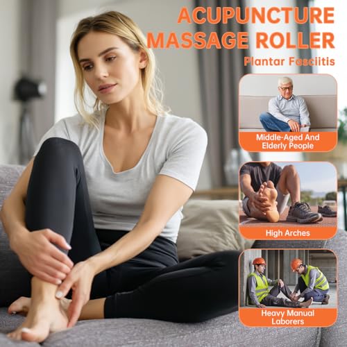 Plantar Fasciitis Relief Massager with Ice Pack, Cold Therapy & Reflexology Foot Roller for Instant Neuropathy Pain Relief, Foot Massager for Circulation, Reduce Swelling to Happy Health Foot