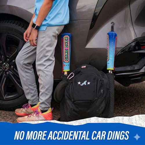 Handle Cover - Baseball Bat Cover Sleeve Protects Vehicle & Bat Grip - Batting Gloves & Helmet Companion with Zippered Hook - Softball Accessory - color: Game Over