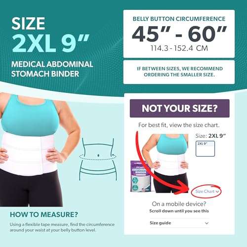 BraceAbility Medical Abdominal Stomach Binder - Belly Band Compression for Diastasis Recti, Postpartum, Post-Surgical Wrap for Tummy Tuck Recovery, Post op Abdominal Binder for Women and Men (2XL 9") - size: 2XL 9"