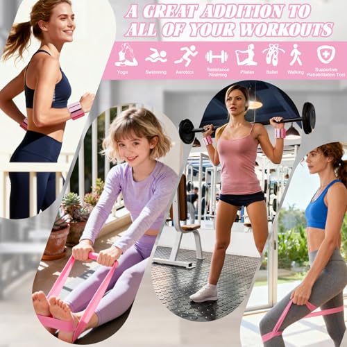 Ankle Weights & Resistance Bands Set for Women Adjustable | Adjustable 1 lb Wrist & Ankle Weights, 3 Resistance Levels, Yoga, Pilates, Cardio & Strength Training