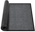 MYFAMIREA Commercial Floor Mat 4' x 6' Extra Large Front Door Industrial Rug Heavy Duty Brush Step Entrance Mat Weather Utility Rug with Non Slip Rubber Backing Low Profile for Entryway, Charcoal Grey - size: 4 x 6 Feet