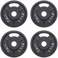 Fitvids 2-Inch Olympic and 1-Inch Standard Cast Iron Weight Plate for Strength Training & Weightlifting, Multiple Weights Available - color: Standard (1-Inch Center), style: 2.5LB Set of 4