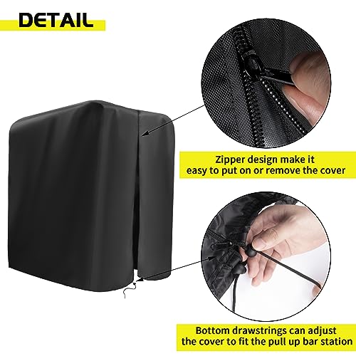 Home Gym Cover for Marcy Multi Gym Set/ Outdoor Workout Equipment | 41.3x68.9x72.8,Waterproof Dustproof Heavy Duty Oxford Fabric,for Weight Machine/Large Gymnastics Bar/Total Gym - color: black, size: 41.3" x 68.9" x 72.8"