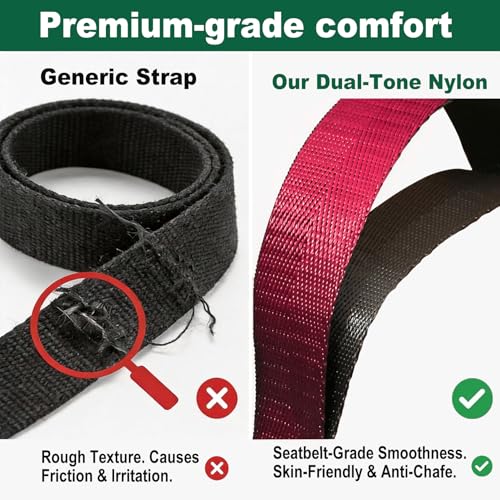 Acozycoo Stretching Strap with Loops,Non-Elastic Yoga Strap for Physical Therapy,Knee Replacement Recovery & Plantar Fasciitis,Leg Stretcher Band for Flexibility & Hamstring Rehab - color: Red